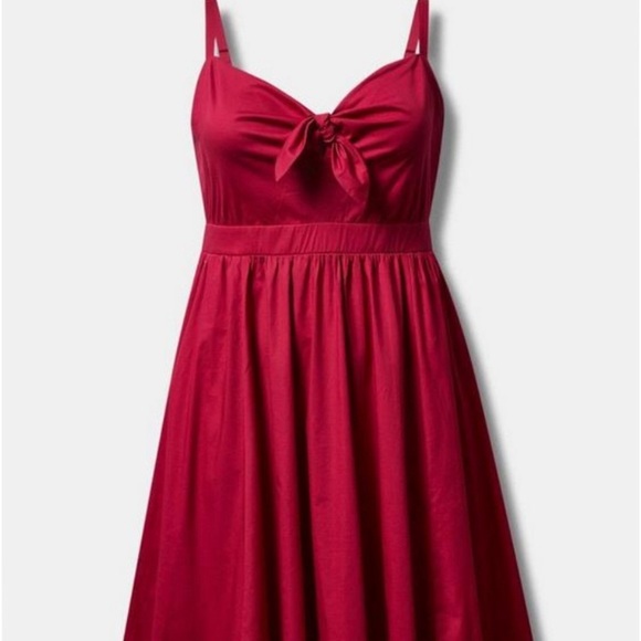 Mini poplin tie-front skater dress - Picture 3 of 7